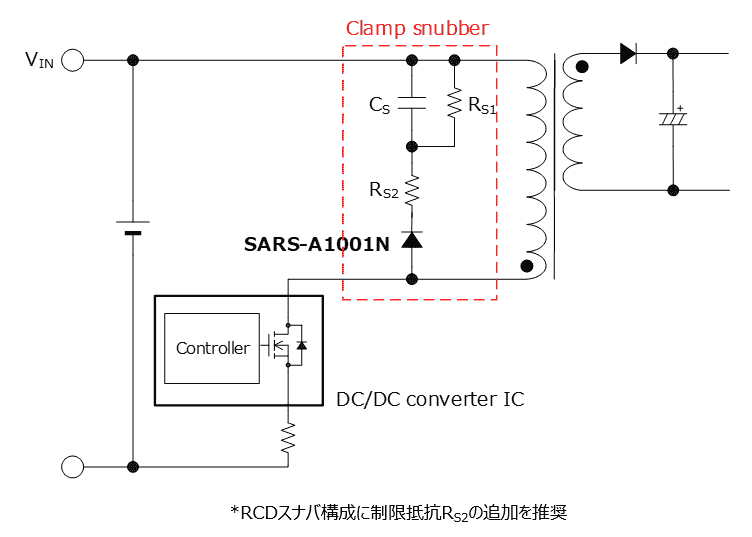 SARS-A1001Nを使ったスナバ回路例