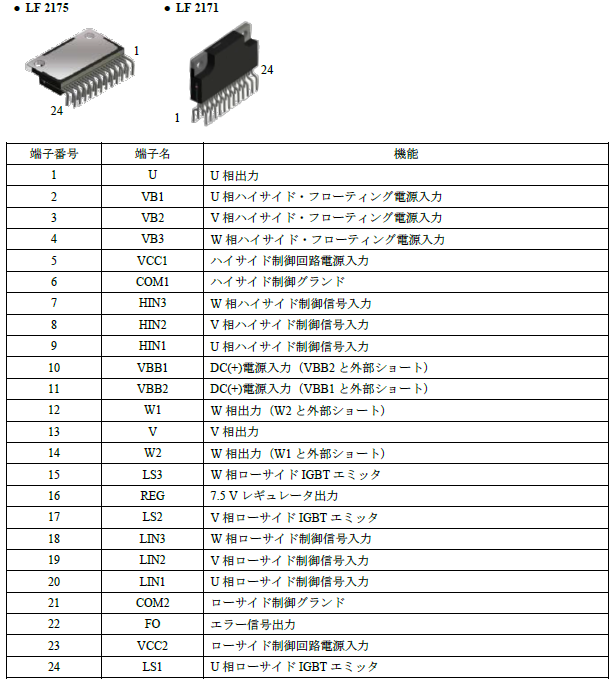 各端子機能