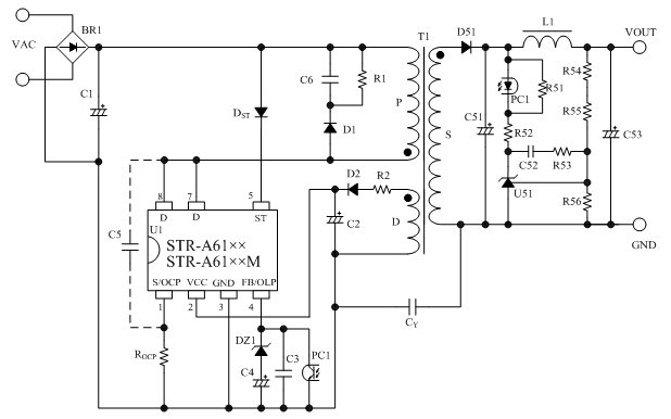 STR-A6169 ｜Sanken Electric lighting schematic diagram 